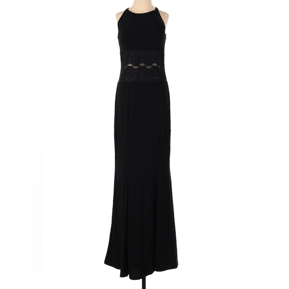 Black Strapless Cut Out Cocktail Gown